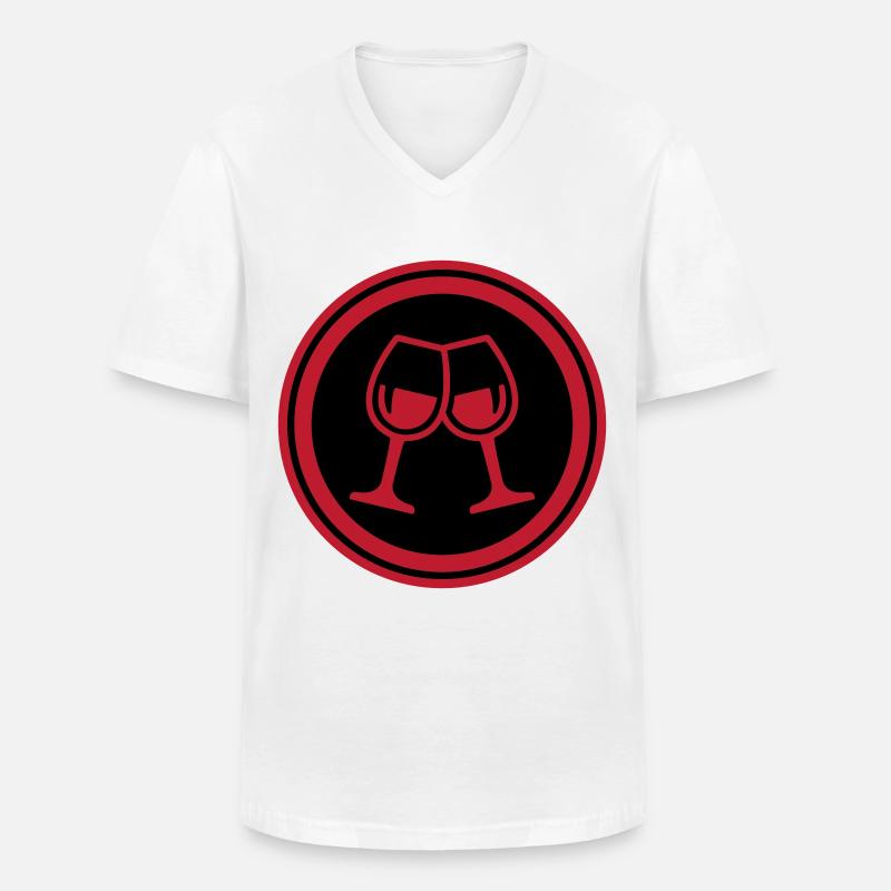 Wein Gläser - Männer-T-Shirt mit V-Ausschnitt - Weiß