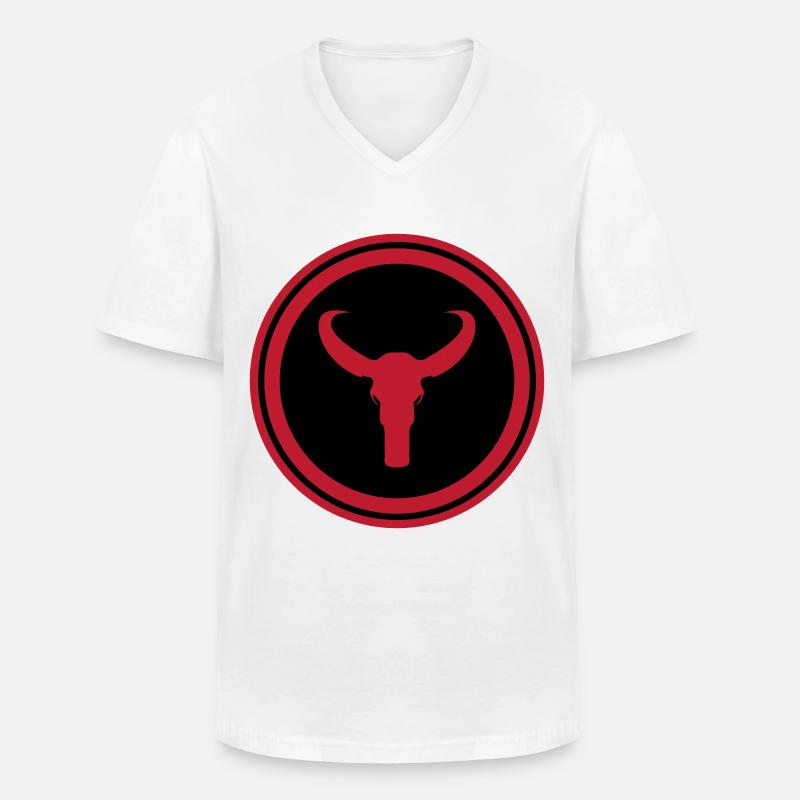 Bulle Skelett - Männer-T-Shirt mit V-Ausschnitt - Weiß