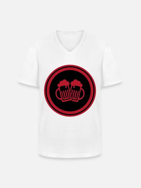 Bierglas Symbol - Männer-T-Shirt mit V-Ausschnitt - Weiß