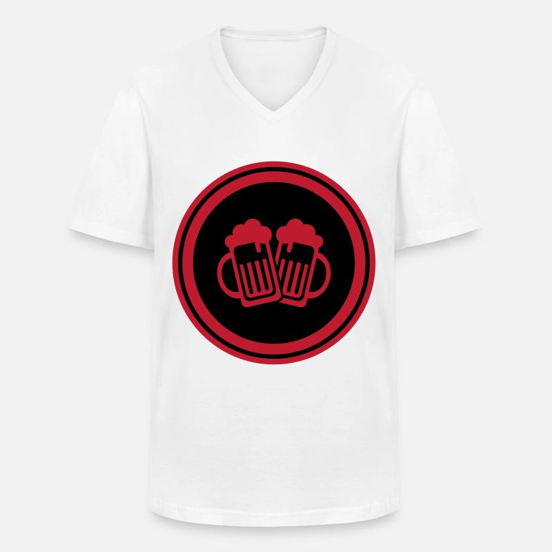 Bierglas Symbol - Männer-T-Shirt mit V-Ausschnitt - Weiß