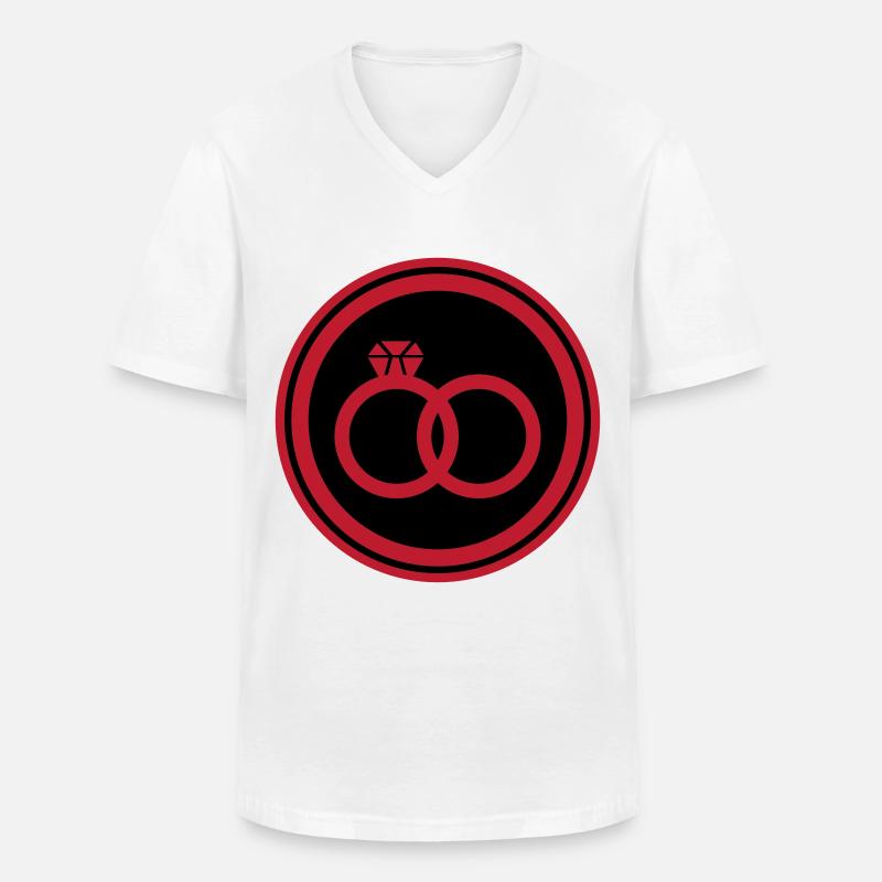Eheringe Ring Hochzeit - Männer-T-Shirt mit V-Ausschnitt - Weiß