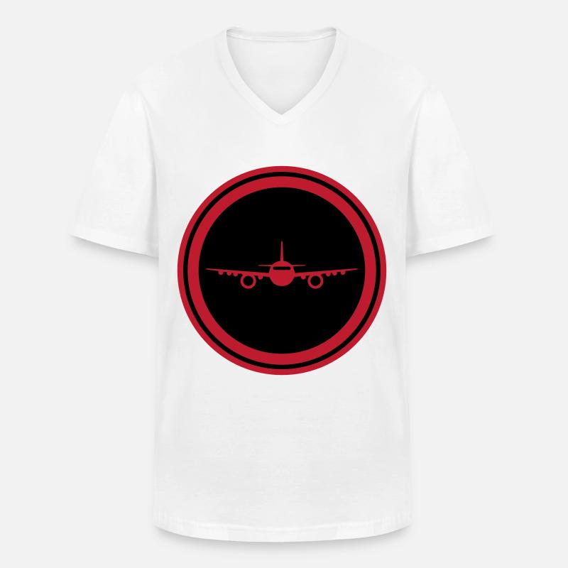 Flugzeug Symbol - Männer-T-Shirt mit V-Ausschnitt - Weiß