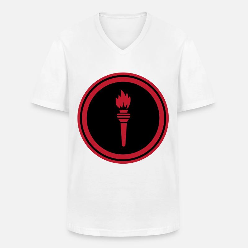 Flamme Symbol - Männer-T-Shirt mit V-Ausschnitt - Weiß