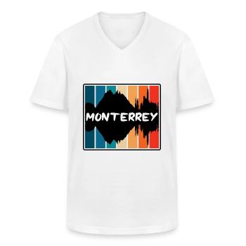 Monterrey Mexiko Skyline Silhouette Reise Souveni - Männer-T-Shirt mit V-Ausschnitt - Weiß - Vorne - AI Model Male 185 light (185cm)