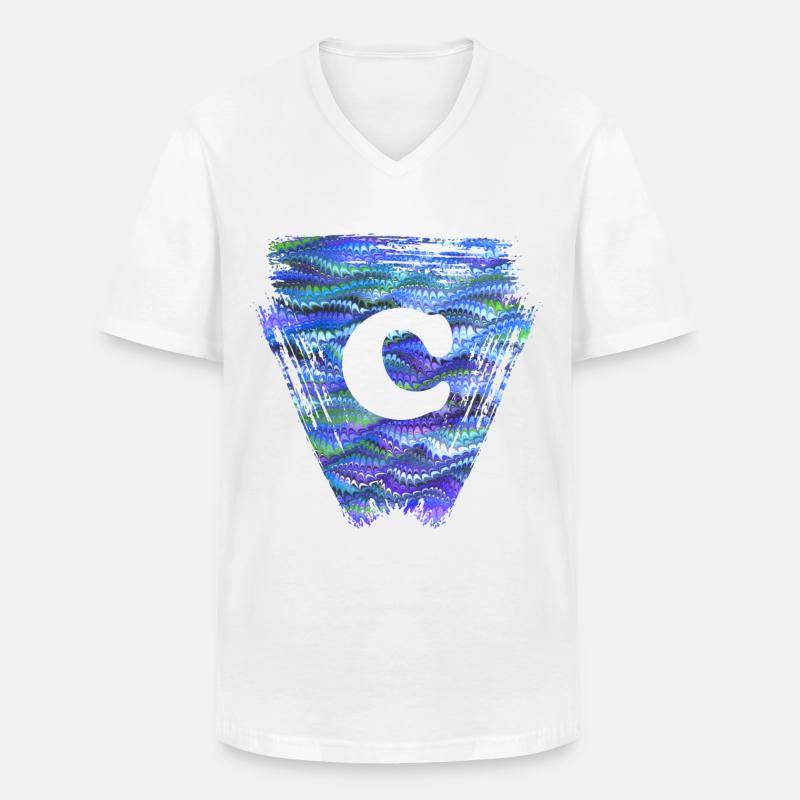 Triangle E 103 C - Men's V-Neck T-Shirt - white