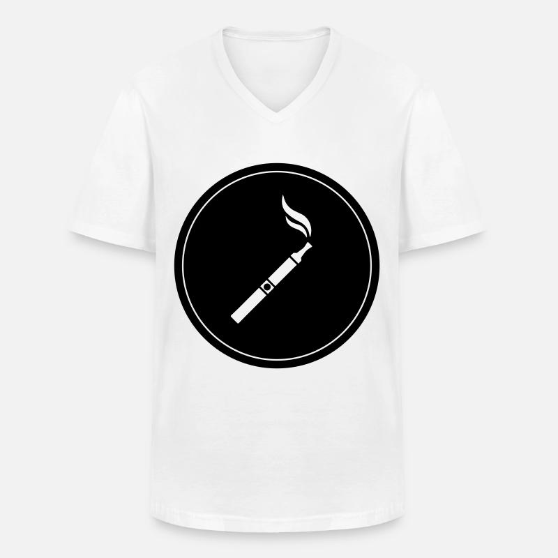 E-Zigarette Silhouette - Männer-T-Shirt mit V-Ausschnitt - Weiß