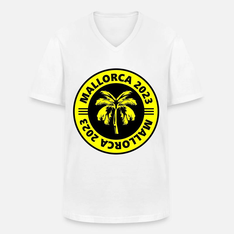 Mallorca 2023 - Männer-T-Shirt mit V-Ausschnitt - Weiß