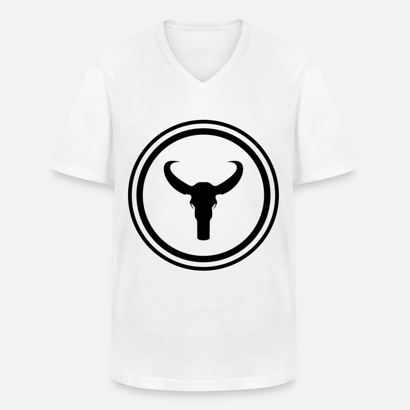 Bulle Skelett - Männer-T-Shirt mit V-Ausschnitt - Weiß