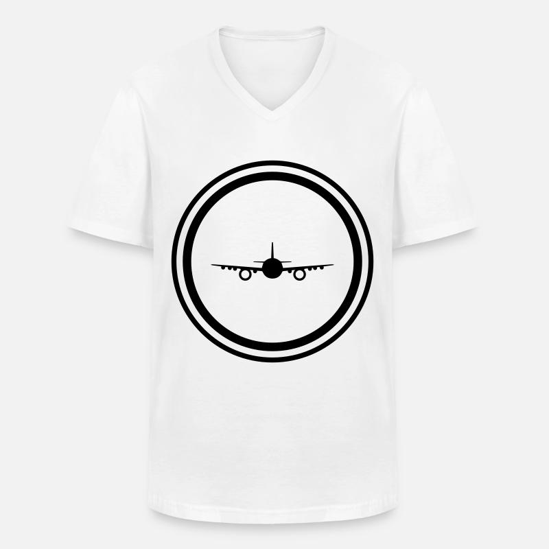 Flugzeug Symbol - Männer-T-Shirt mit V-Ausschnitt - Weiß