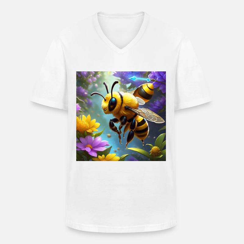 Summend vor Niedlichkeit - Männer-T-Shirt mit V-Ausschnitt - Weiß