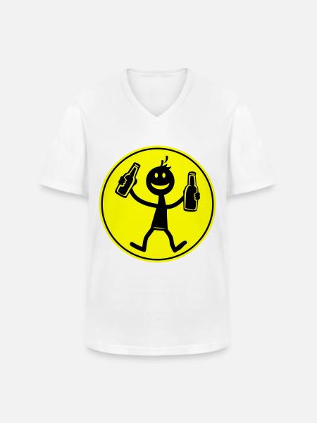 Drinking Beer - Men's V-Neck T-Shirt - white