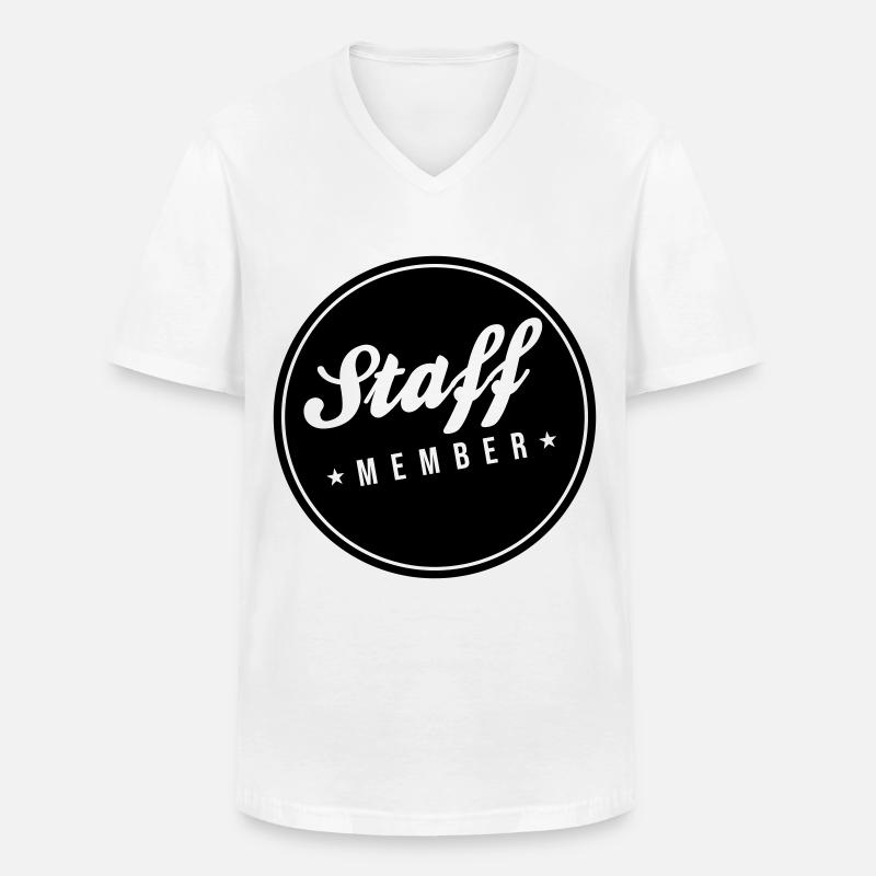 Staff Mitglied - Männer-T-Shirt mit V-Ausschnitt - Weiß