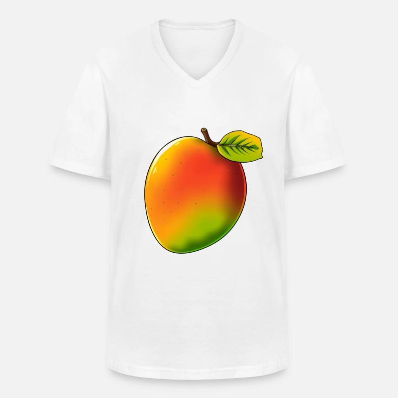 Mango - Comic-Stil - Männer-T-Shirt mit V-Ausschnitt - Weiß