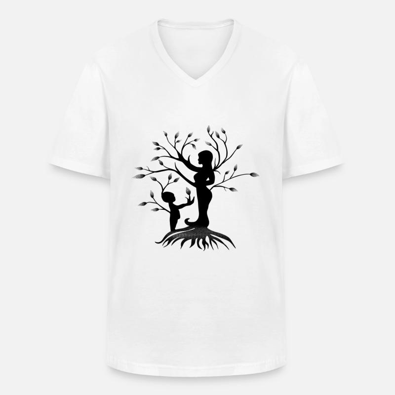 Liebe Mutter und Kind - Männer-T-Shirt mit V-Ausschnitt - Weiß
