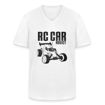 RC car addict - passion voiture radiocommandée - T-shirt col V Homme - blanc - Devant - AI Model Male 185 light (185cm)