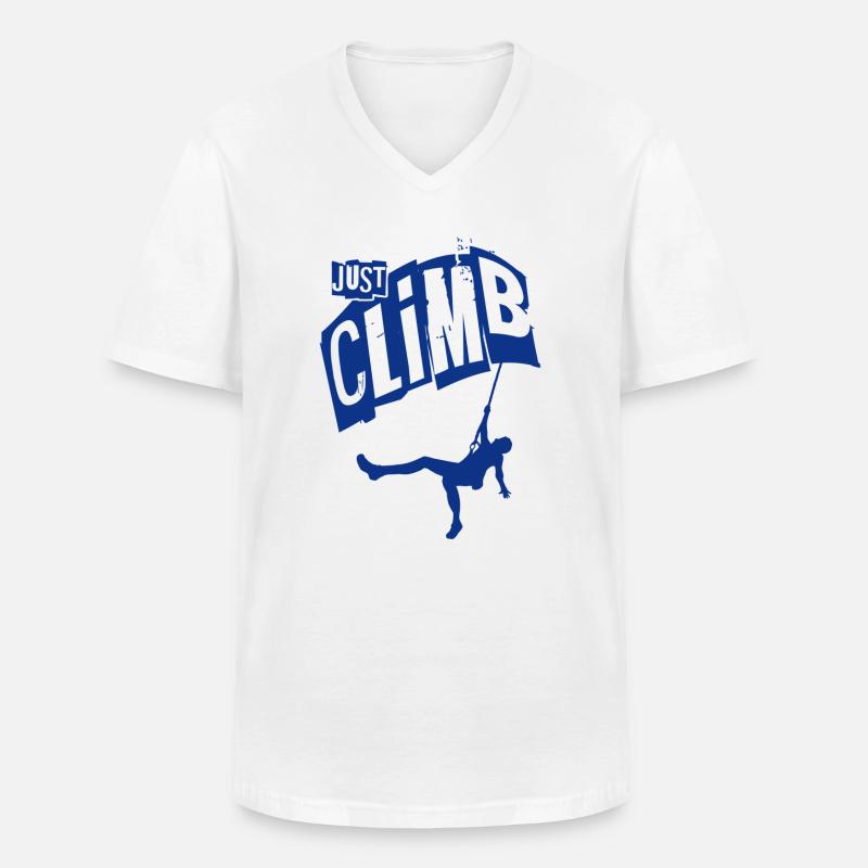 Einfach klettern - Geschenk für Kletterer - Männer-T-Shirt mit V-Ausschnitt - Weiß