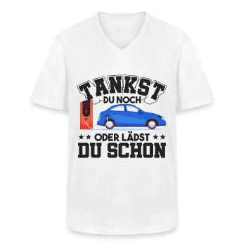 E-Auto Elektroauto - Männer-T-Shirt mit V-Ausschnitt - Weiß - Vorne - AI Model Male 185 light (185cm)