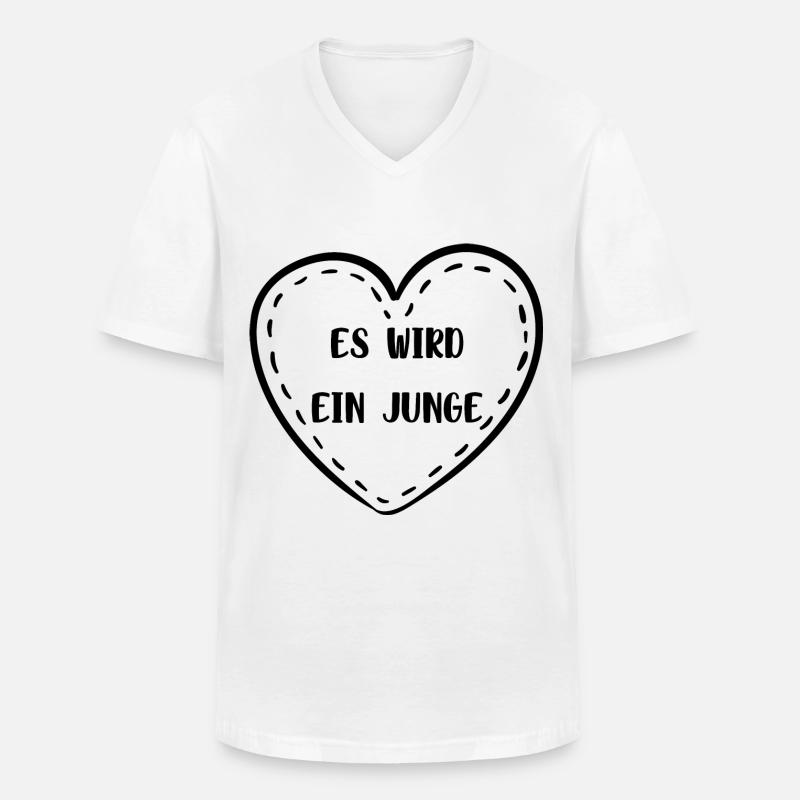 Es wird ein Junge! - Männer-T-Shirt mit V-Ausschnitt - Weiß