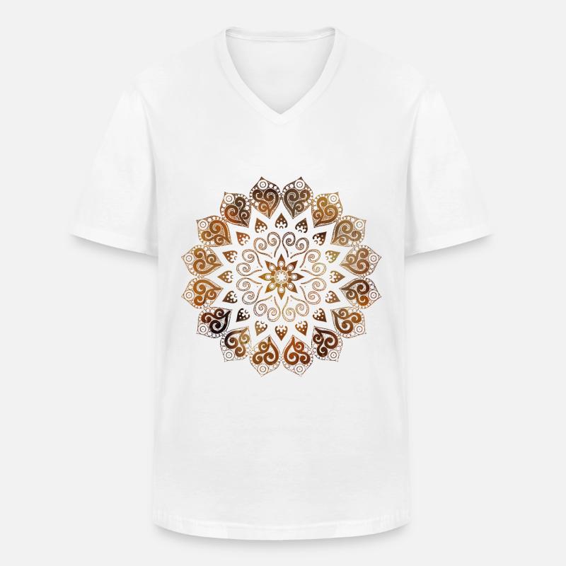 Mandala - Männer-T-Shirt mit V-Ausschnitt - Weiß