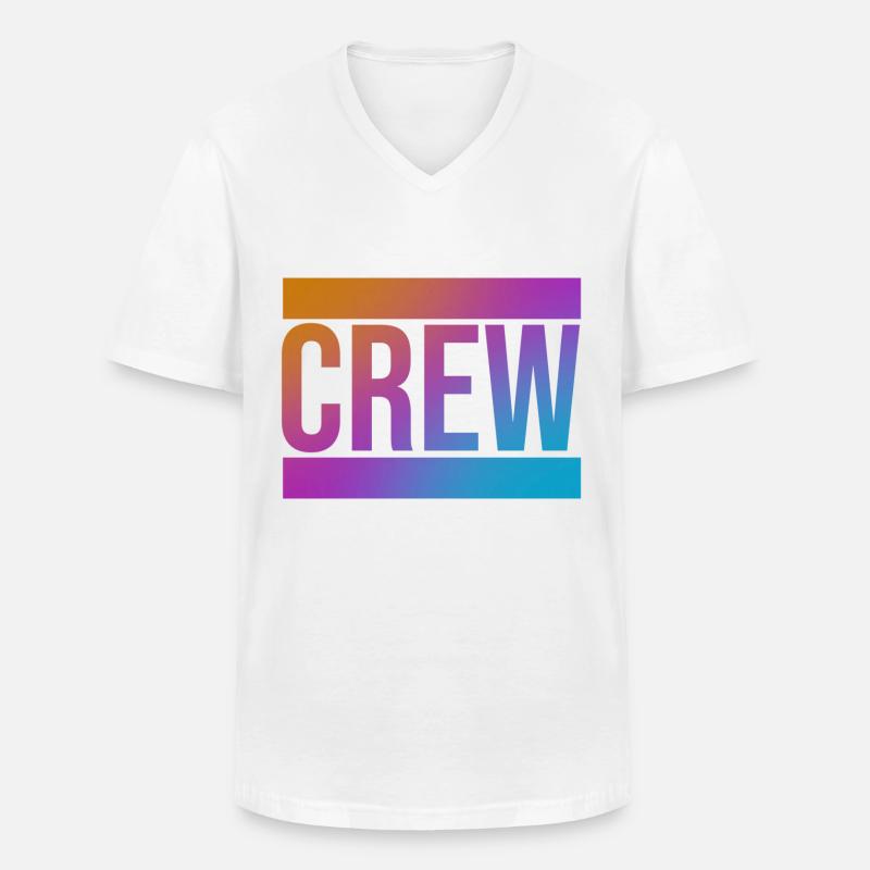 Crew - Männer-T-Shirt mit V-Ausschnitt - Weiß