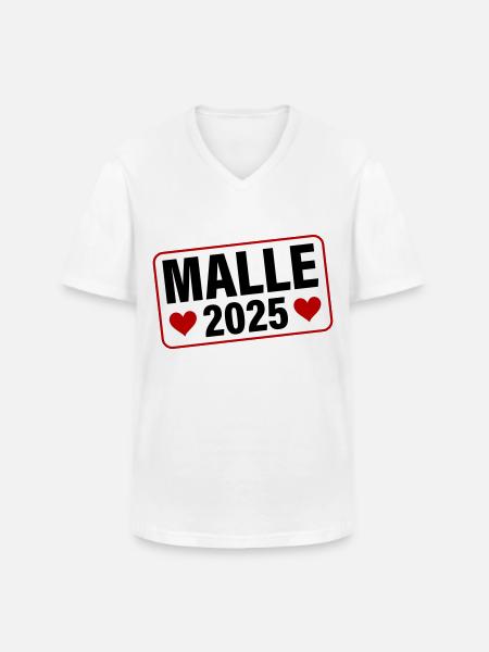 Malle 2025 Heart - Men's V-Neck T-Shirt - white