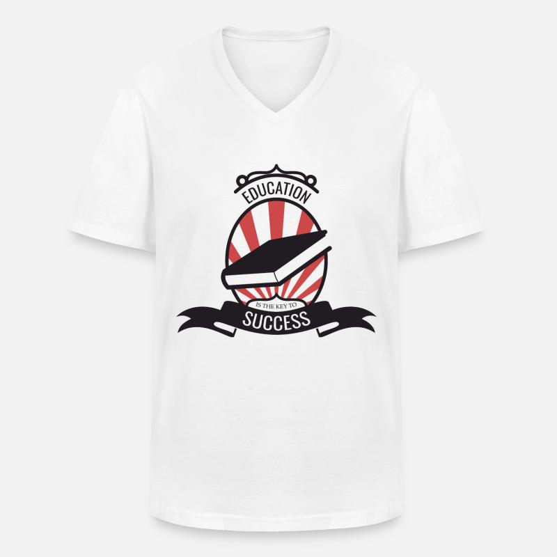 Student Education Knowledge Cool Gift - Men's V-Neck T-Shirt - white