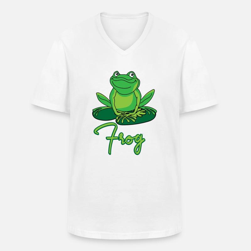 Laubfrosch - Männer-T-Shirt mit V-Ausschnitt - Weiß