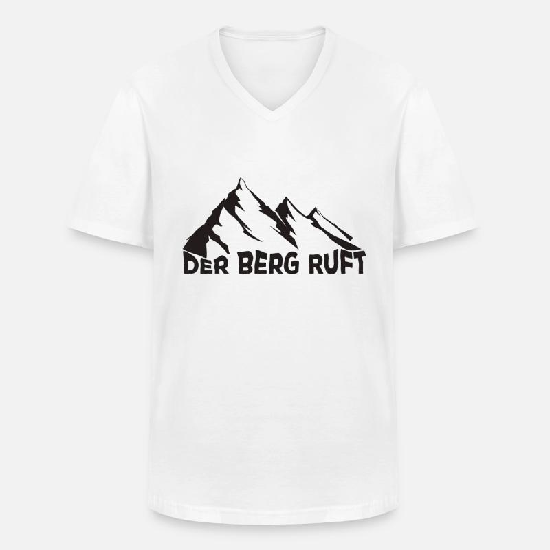 Der Berg ruft - Männer-T-Shirt mit V-Ausschnitt - Weiß