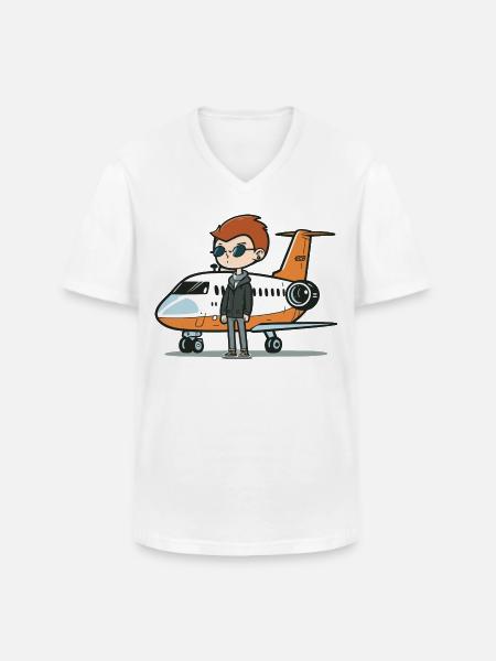 The Jet Setter - Men's V-Neck T-Shirt - white