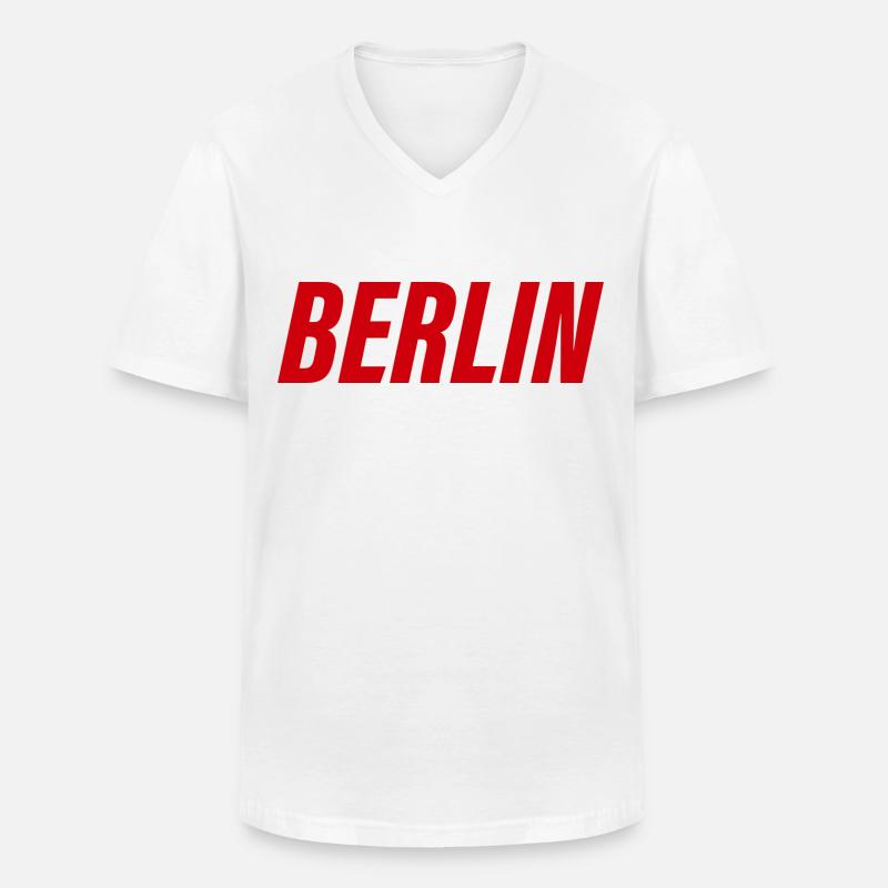 Berlin - Männer-T-Shirt mit V-Ausschnitt - Weiß