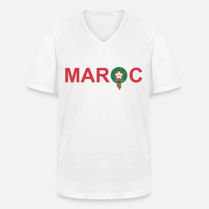 Marokko - Männer-T-Shirt mit V-Ausschnitt - Weiß