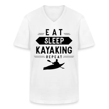 Kayak Kayak Kayak Kayak Sports nautiques - T-shirt col V Homme - blanc - Devant - AI Model Male 185 light (185cm)