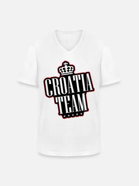 Croatia Team - Men's V-Neck T-Shirt - white
