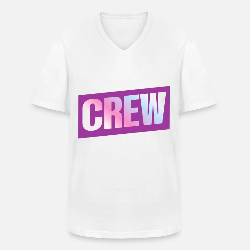 Crew - Männer-T-Shirt mit V-Ausschnitt - Weiß