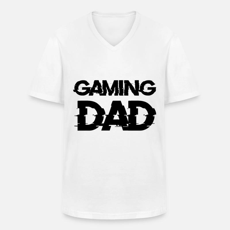 Gaming DAD Idee Geschenk w - Männer-T-Shirt mit V-Ausschnitt - Weiß