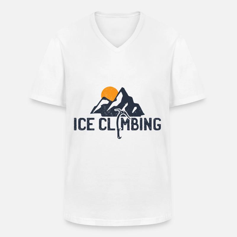 Eisklettern Eiskletterer - Männer-T-Shirt mit V-Ausschnitt - Weiß