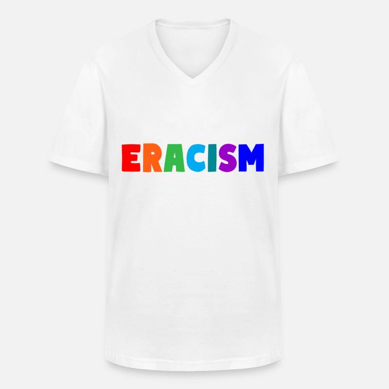 Eracism - Männer-T-Shirt mit V-Ausschnitt - Weiß