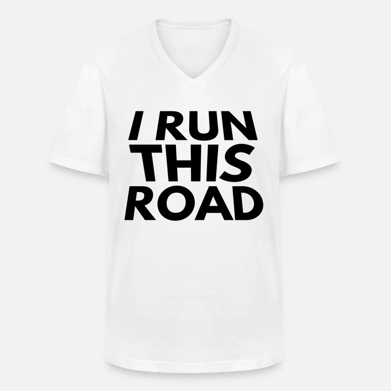 i run this road - Männer-T-Shirt mit V-Ausschnitt - Weiß