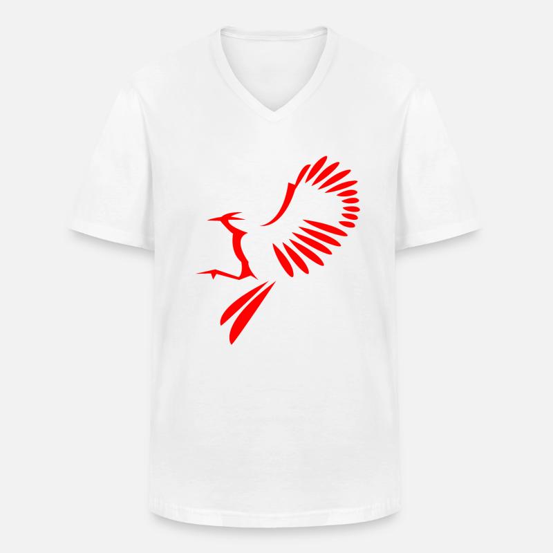 Vogel Abbildung - Männer-T-Shirt mit V-Ausschnitt - Weiß