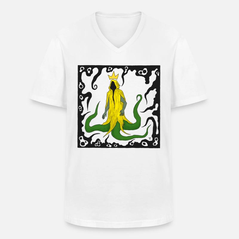 king in yellow square - Männer-T-Shirt mit V-Ausschnitt - Weiß
