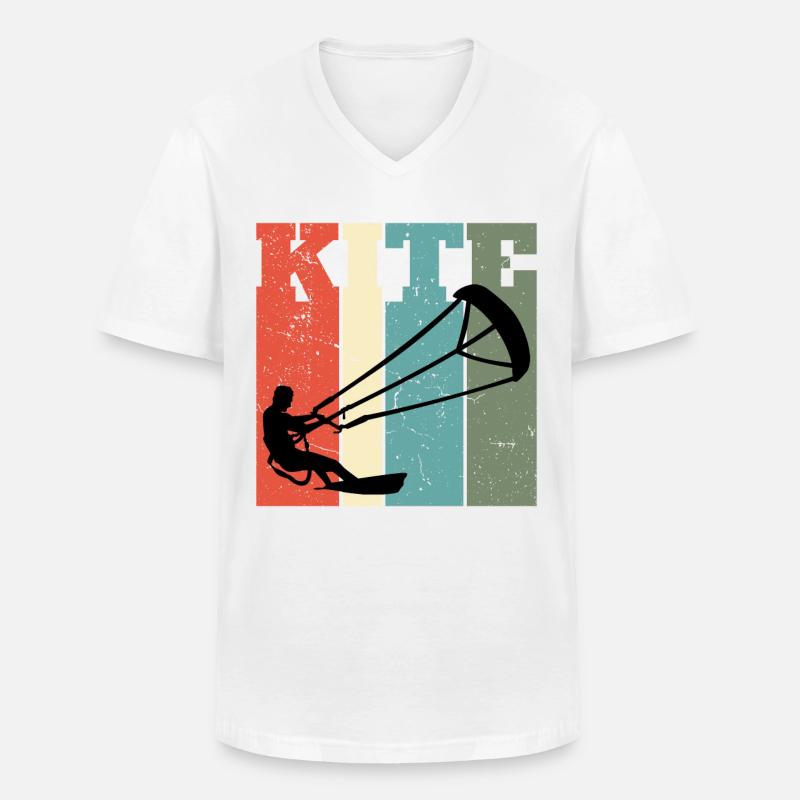 Kitesurfen Geschenk Kiteboarding Kitesurfer Gesche - Männer-T-Shirt mit V-Ausschnitt - Weiß