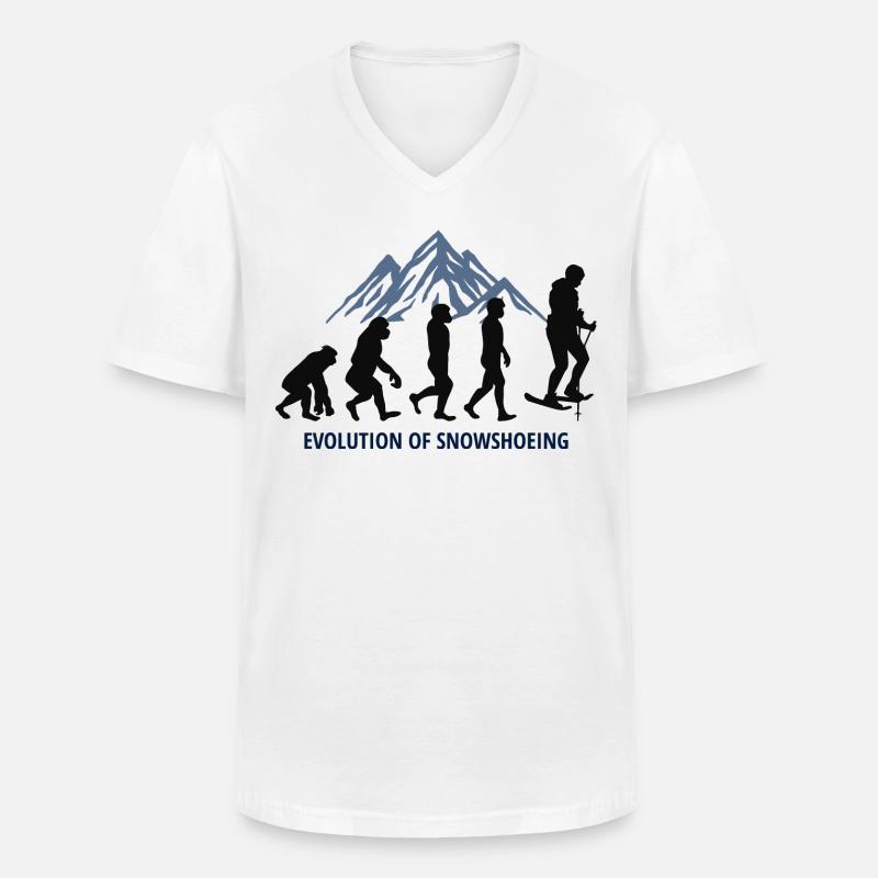 Schneeschuhwandern Winter Schneeschuhwandern Evolution - Männer-T-Shirt mit V-Ausschnitt - Weiß