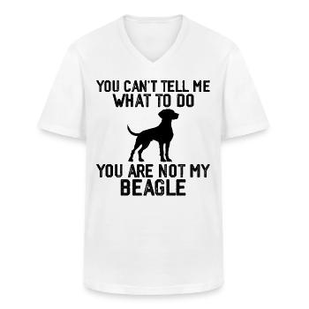 Funny Beagle Men Women Hound Beagle Dog Lovers - T-shirt col V Homme - blanc - Devant - AI Model Male 185 light (185cm)