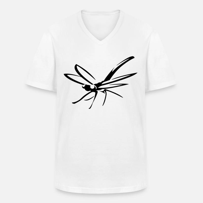 Libelle Libellen - Männer-T-Shirt mit V-Ausschnitt - Weiß