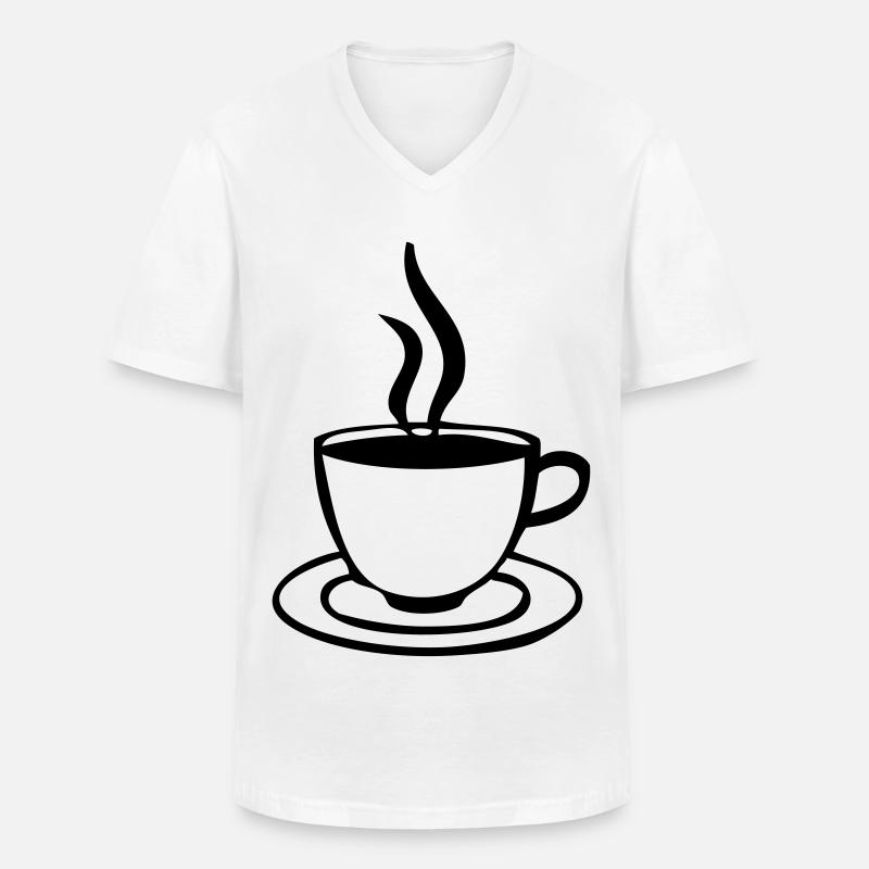 Kaffeetasse - Männer-T-Shirt mit V-Ausschnitt - Weiß