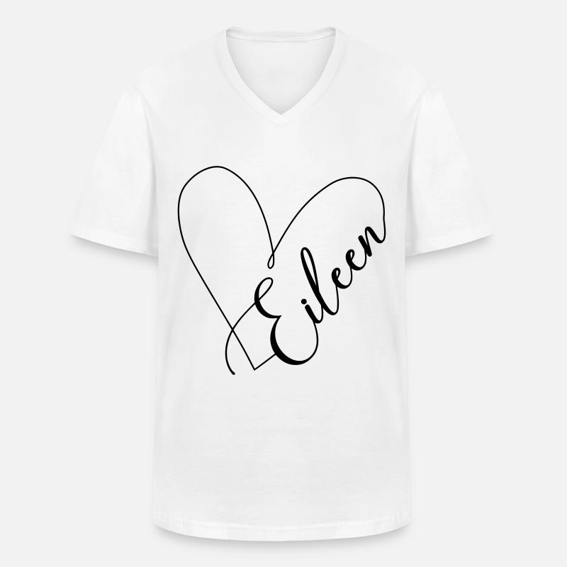 Eileen Name Herzlinie - Männer-T-Shirt mit V-Ausschnitt - Weiß