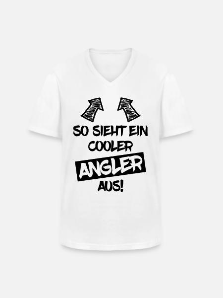 Angler - Männer-T-Shirt mit V-Ausschnitt - Weiß