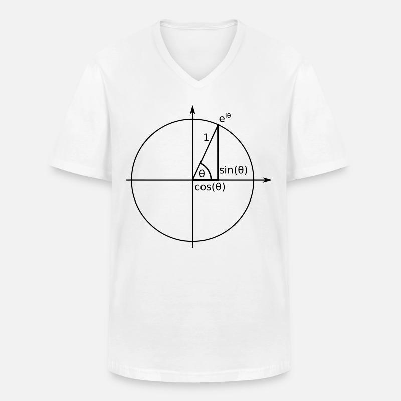 Einheitskreis Euler - Männer-T-Shirt mit V-Ausschnitt - Weiß