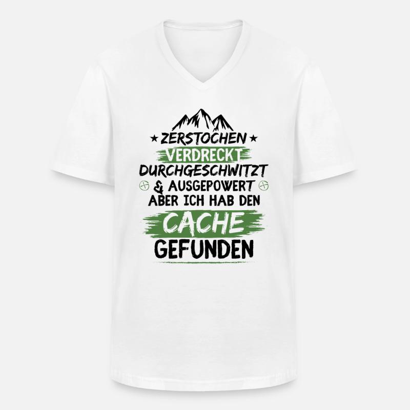 Zerstochen verdreckt durchgeschwitzt - Männer-T-Shirt mit V-Ausschnitt - Weiß