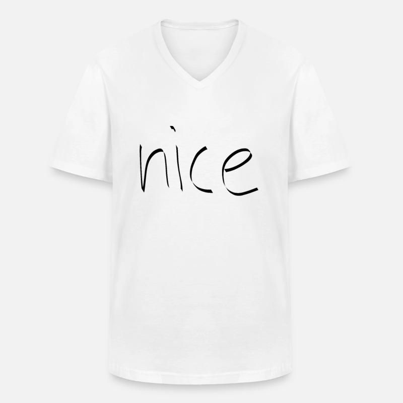 nice - Männer-T-Shirt mit V-Ausschnitt - Weiß